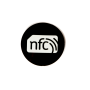 30mm Black PVC NFC Sticker NTAG216 with white NFC enabled logo
