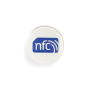 30mm White PVC NFC Sticker NTAG216  with blue NFC enabled logo