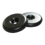 ANTI-METAL 34mm Black PA6 NFC Disc Token with hole - NTAG213 + 3M Glue
